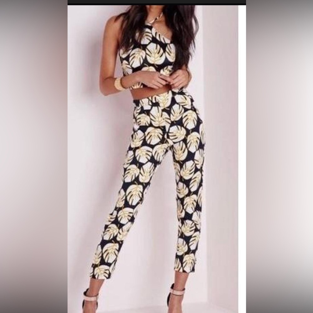 Missguided Black and Yellow Leaf Print outfit 10
